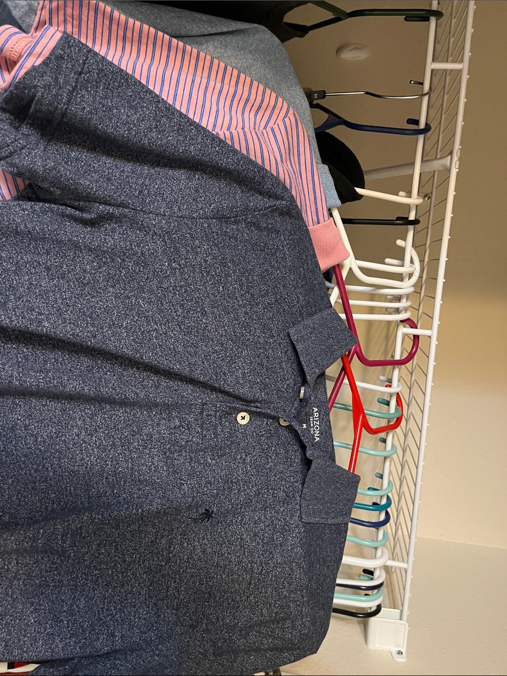 Arizona Jean Company Men's Heather Navy Polo